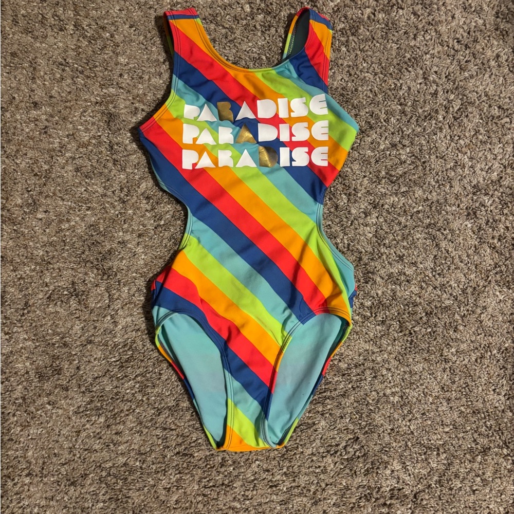 Target Kids Rainbow Stripe One Piece Swimsuit